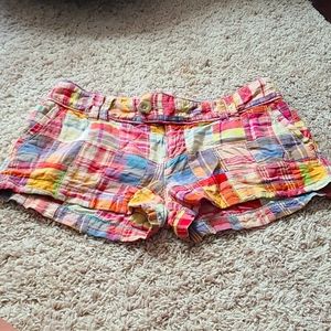 American Eagle patchwork plaid shorts